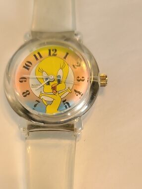 Armitron Clear Strap Watch with Yellow Tweety Dial